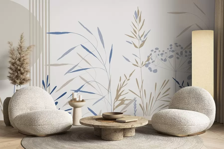 Wall Mural Photo Wallpaper Abstract silhouettes of vegetation w05375v2