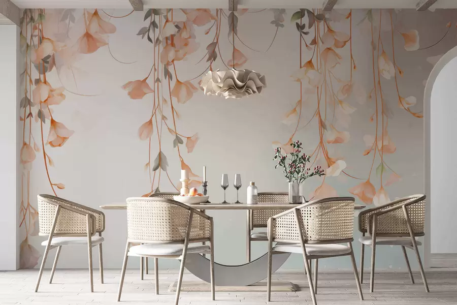 Wall Mural Photo Wallpaper Hanging Floral Branches w05344