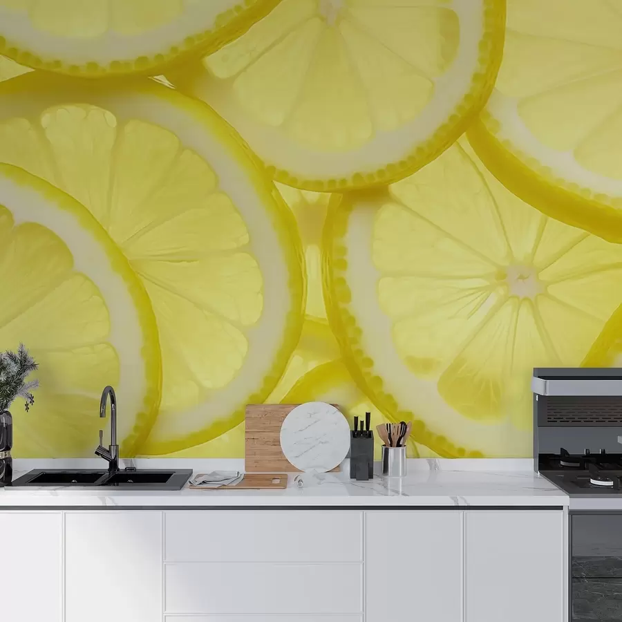 Wall Mural Photo Wallpaper Lemon Slice Texture w05351