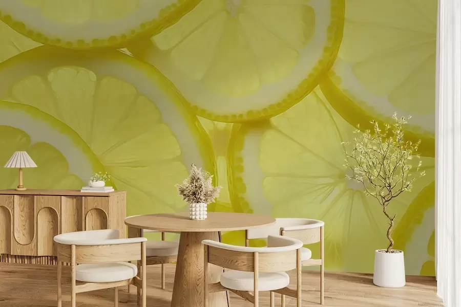 Wall Mural Photo Wallpaper Lemon Slice Texture w05351