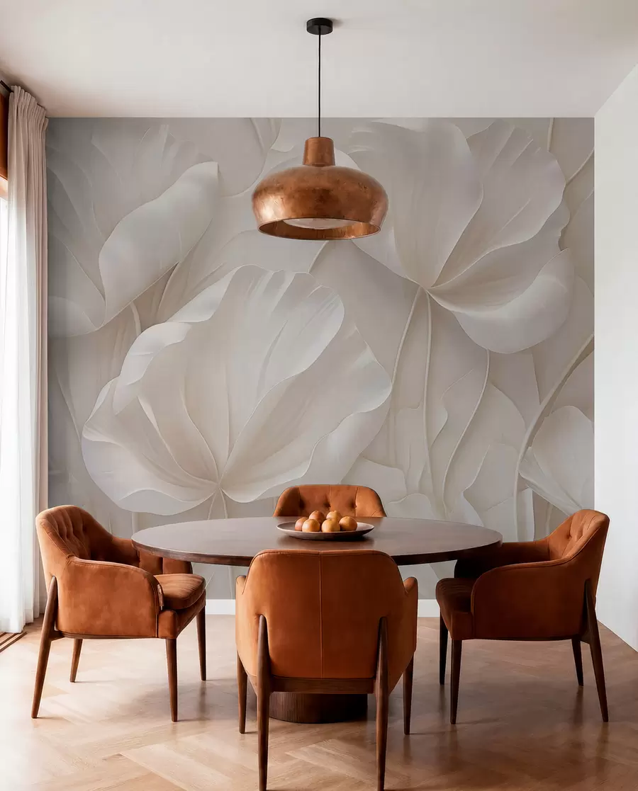 Wall Mural Photo Wallpaper Sculpted light flowers with soft petals w05355