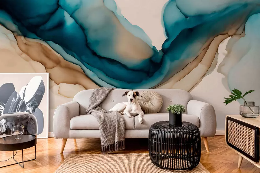 peintures murales texture abstraite dans le style de l'encre à alcool w05238