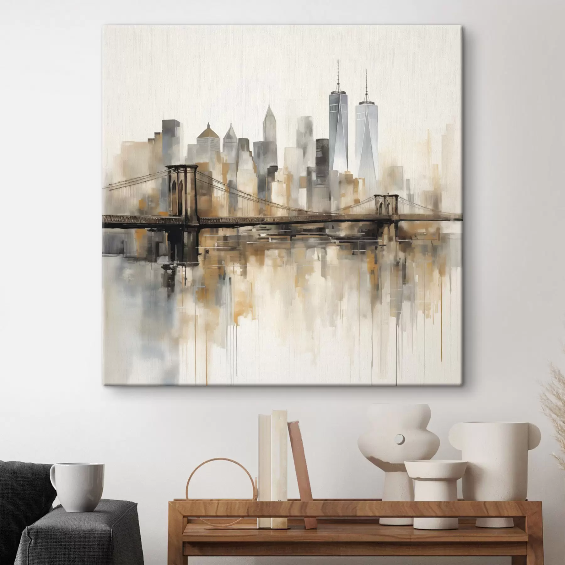 wall murals Abstract city skyline, watercolor painting style s48406