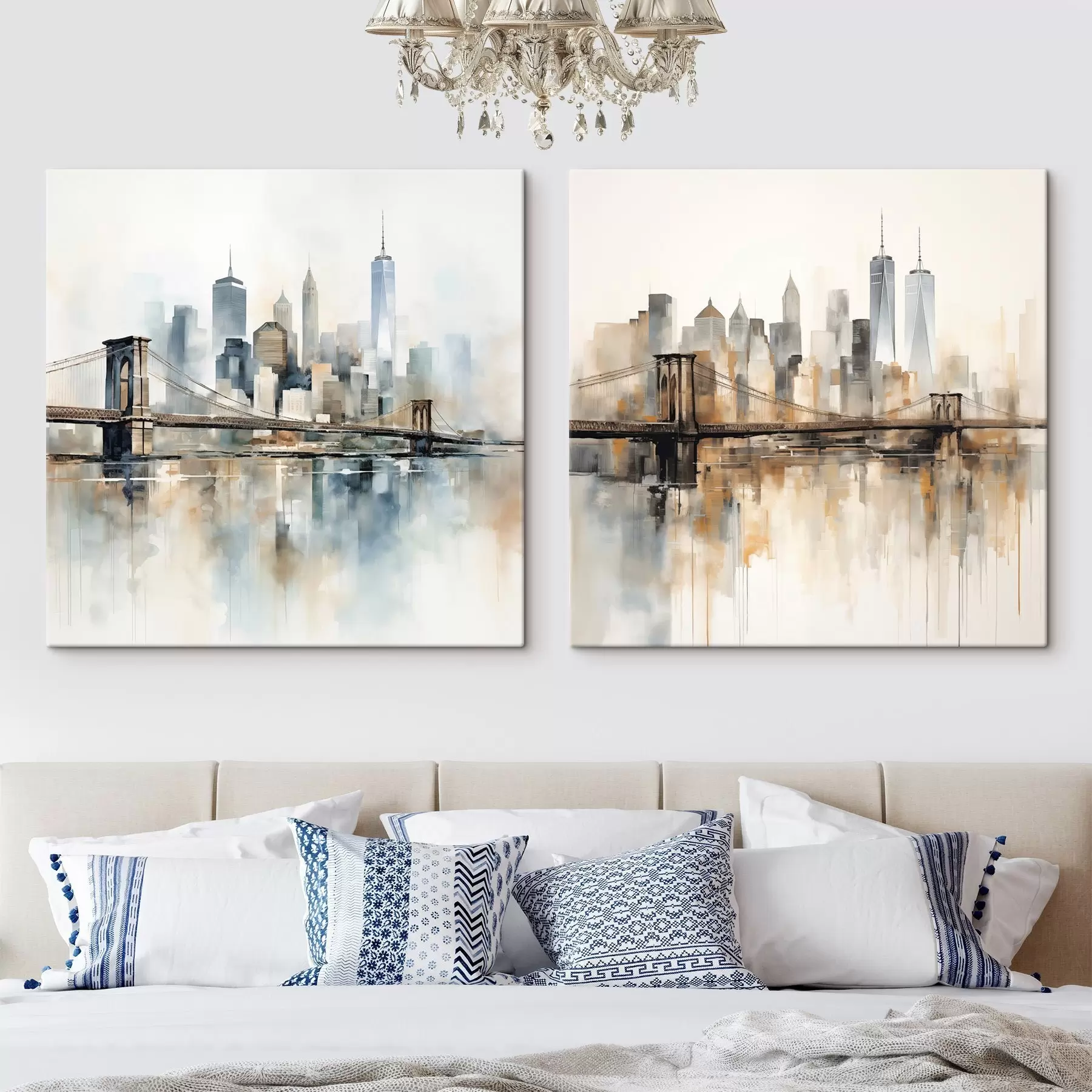 wall murals Abstract city skyline, watercolor painting style m30207