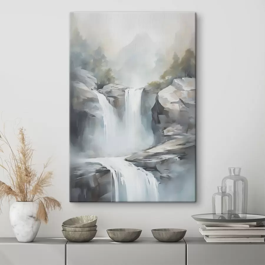 wall murals Waterfall imitation of painting s48416