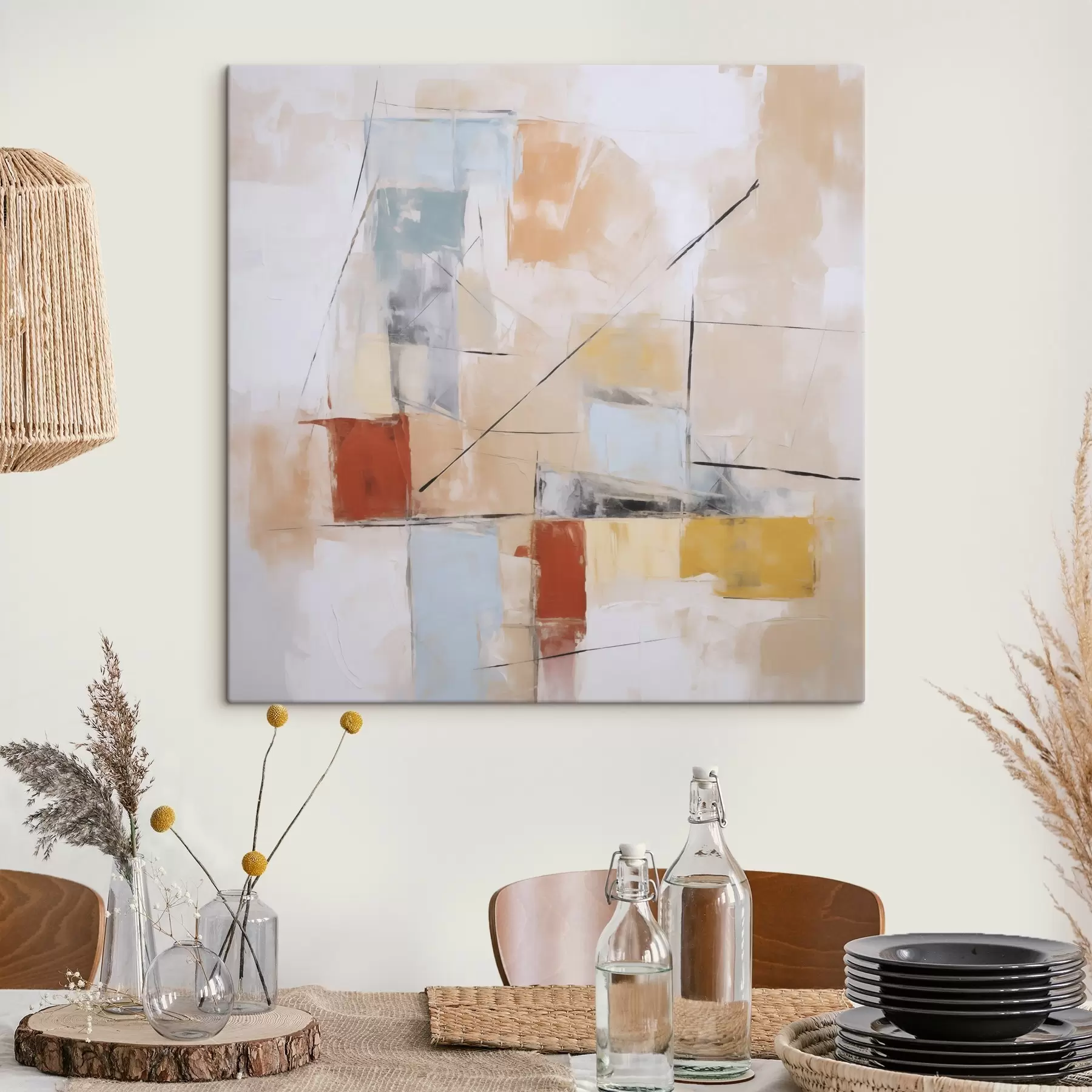 murales Imitación abstracta y caótica de una pintura desgastada s48418