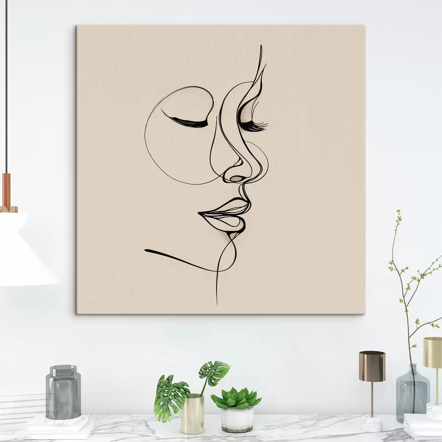 wall murals Line Face Sketch s48429