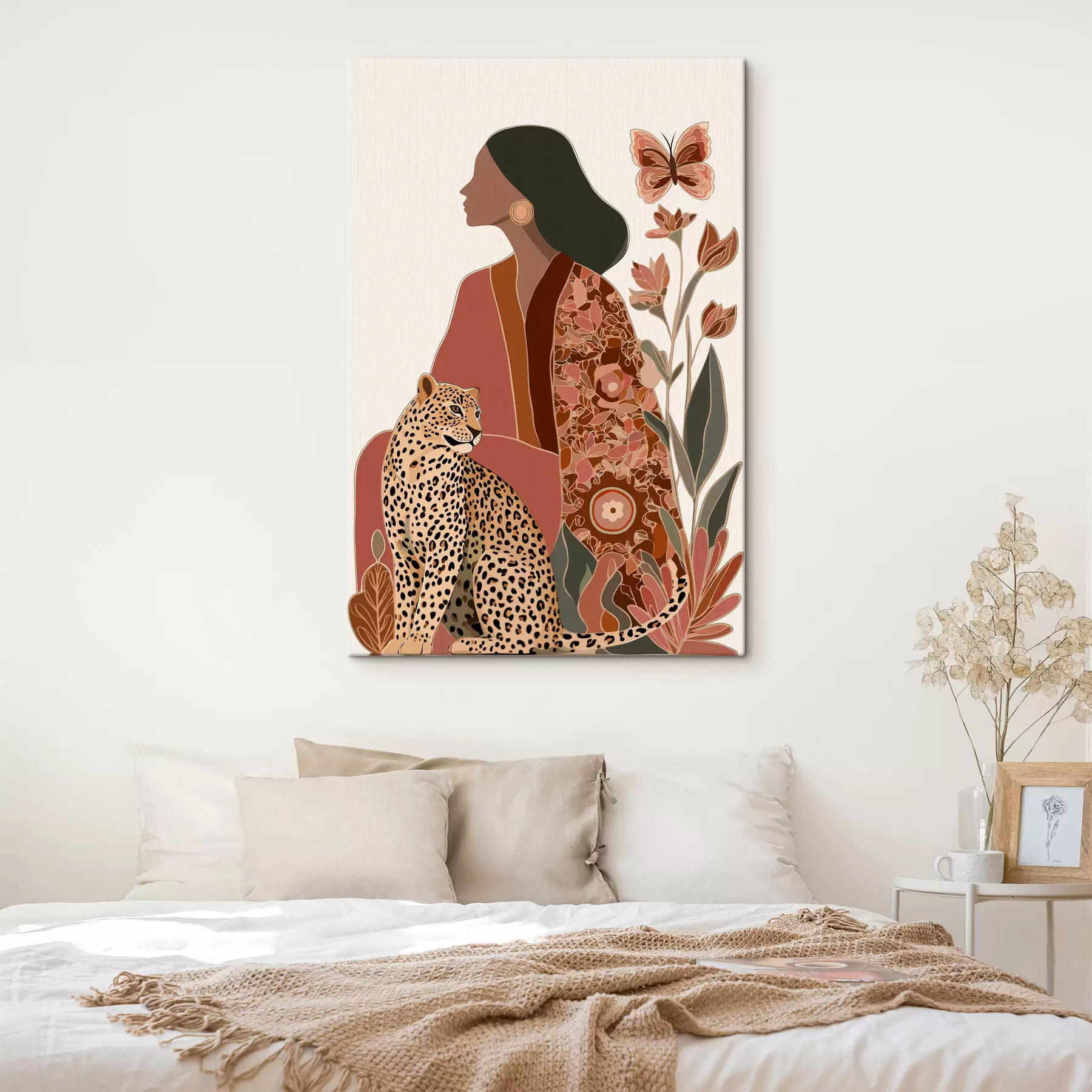 wall murals Woman with Leaves s48433