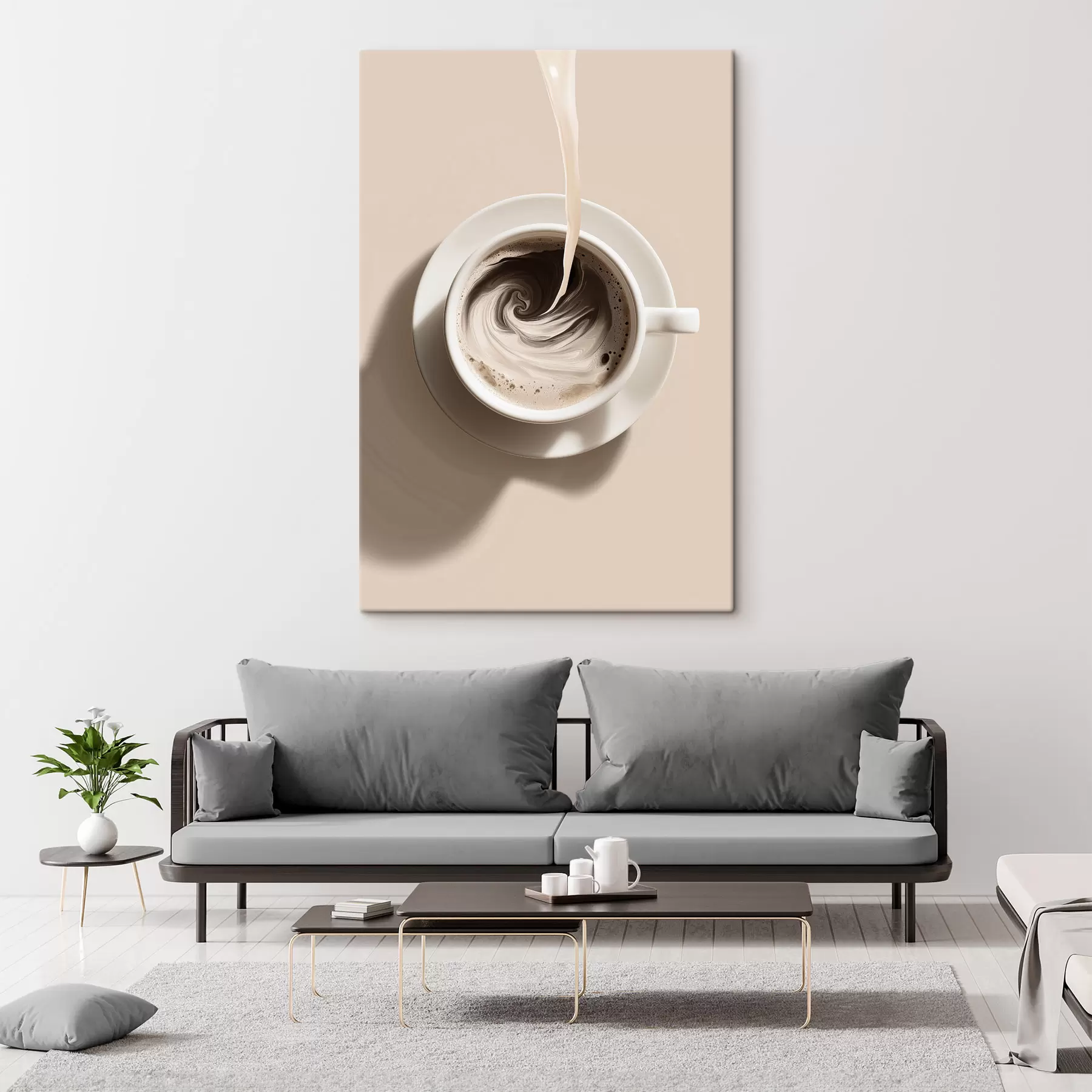 murales Vista superior de una taza de café s48438