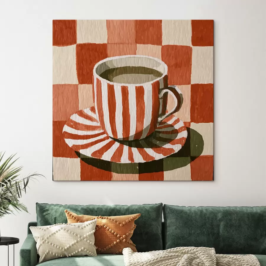 wall murals Striped Coffee Cup s48444