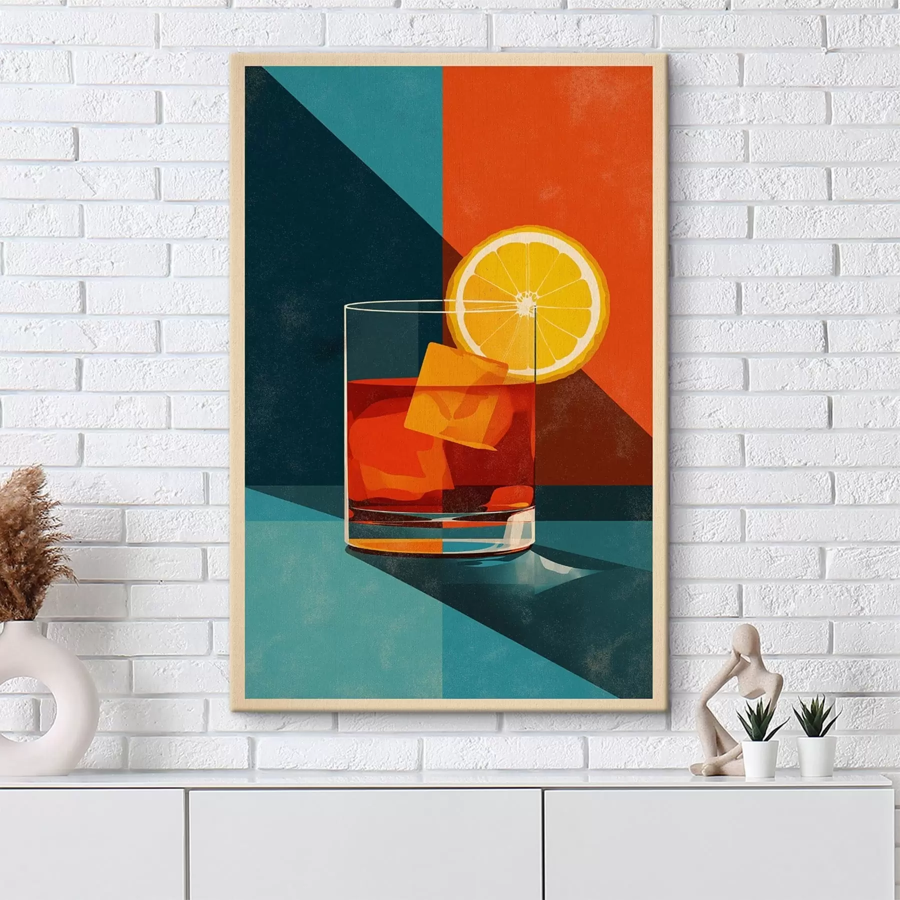 murales Vaso de whisky con cítricos s48468