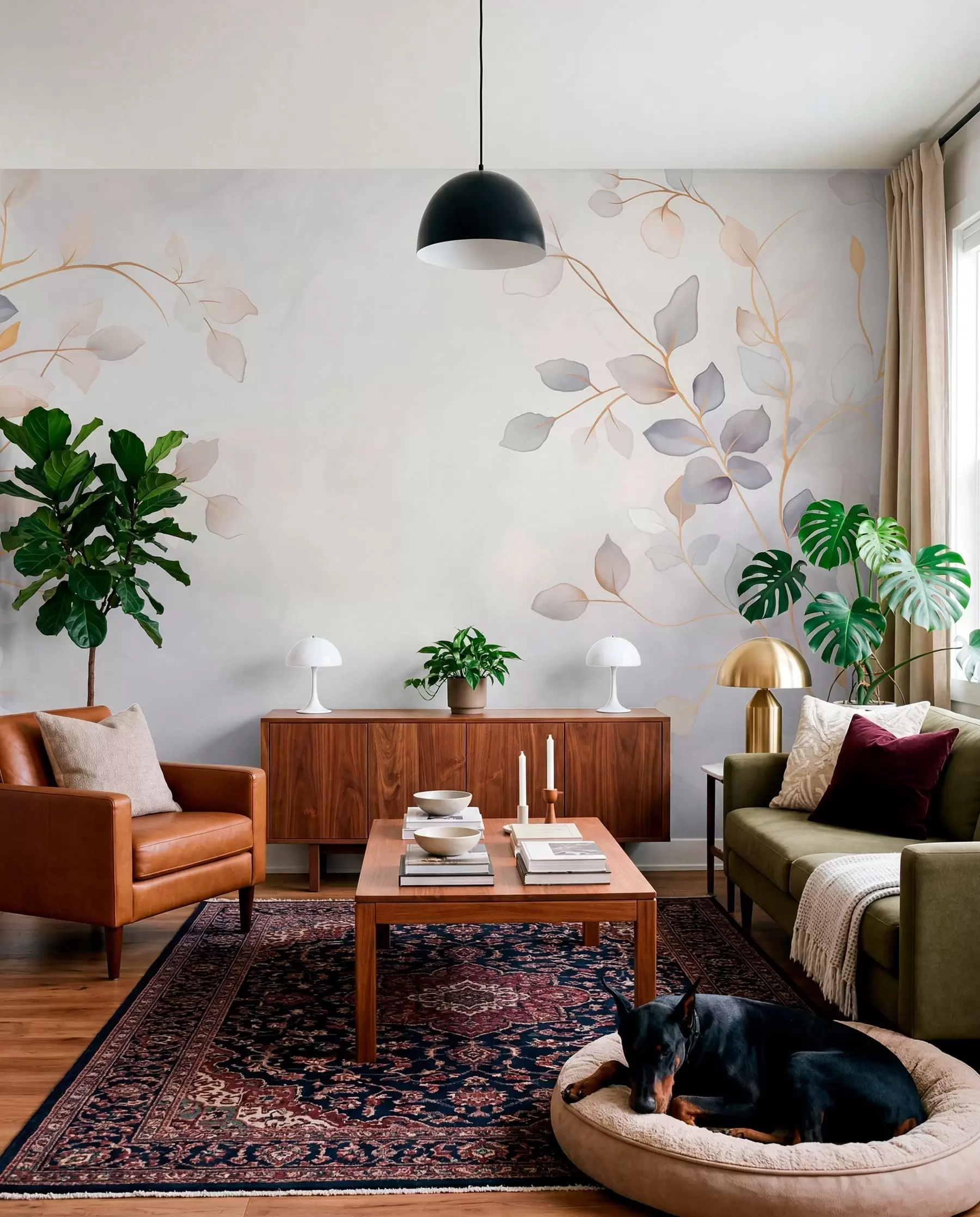 murales Ramas pastel en la bruma w05296