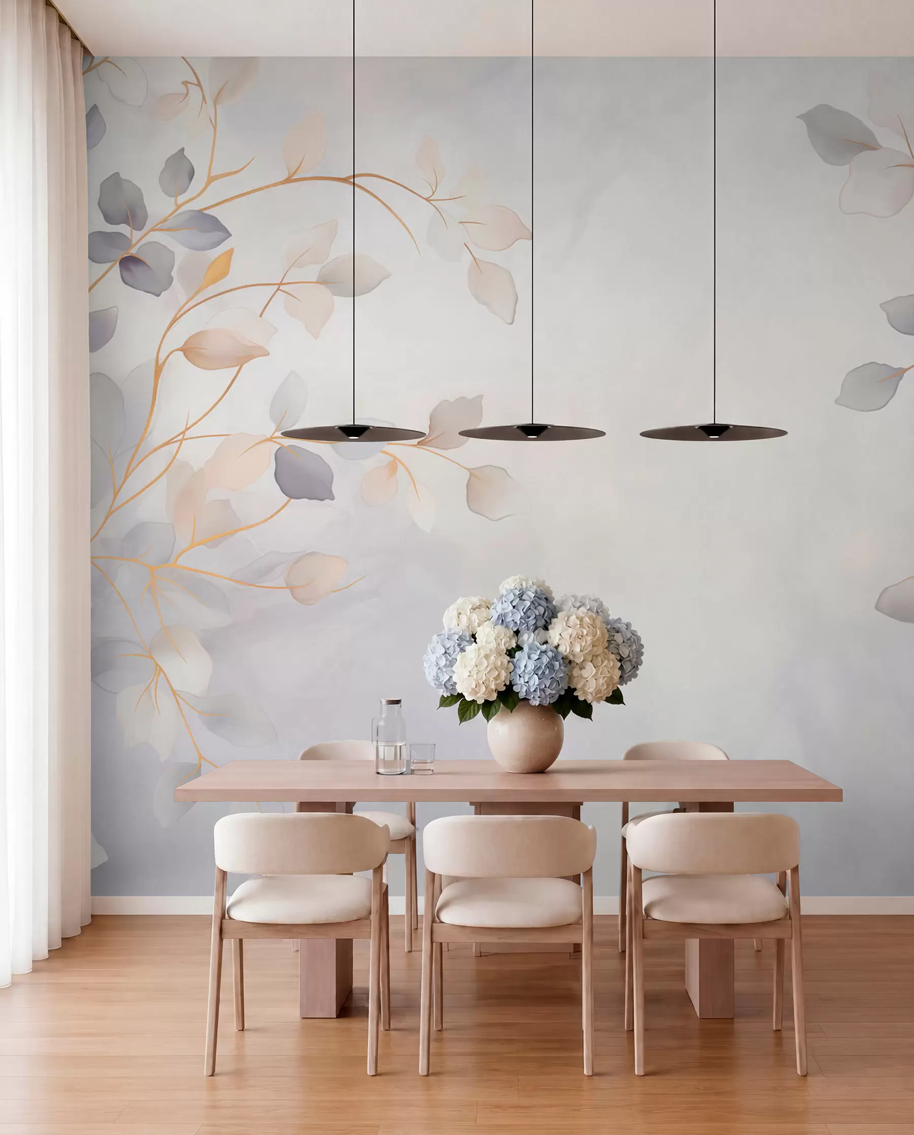 peintures murales Branches pastel dans la brume w05296
