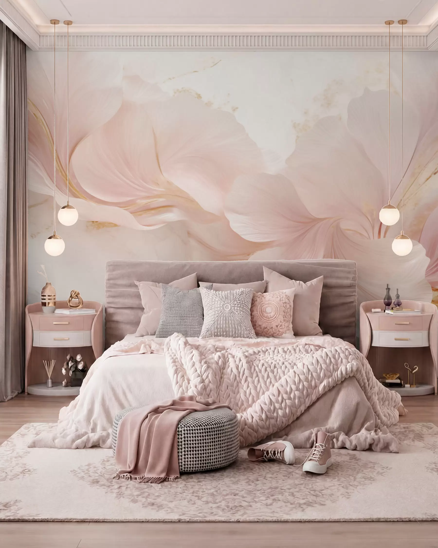 peintures murales Pétales roses w05357