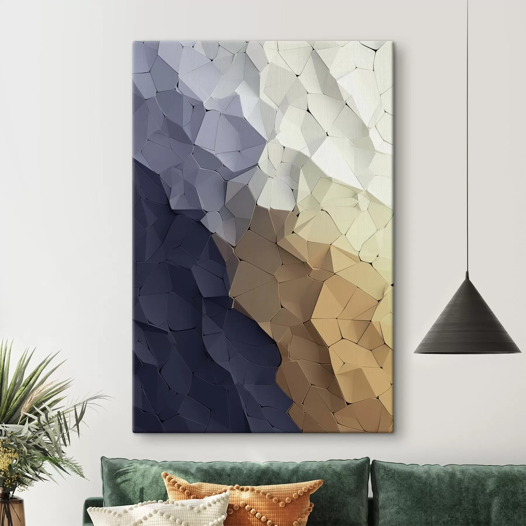 wall murals Geometric abstraction in beige and graphite, textured modern art s48478