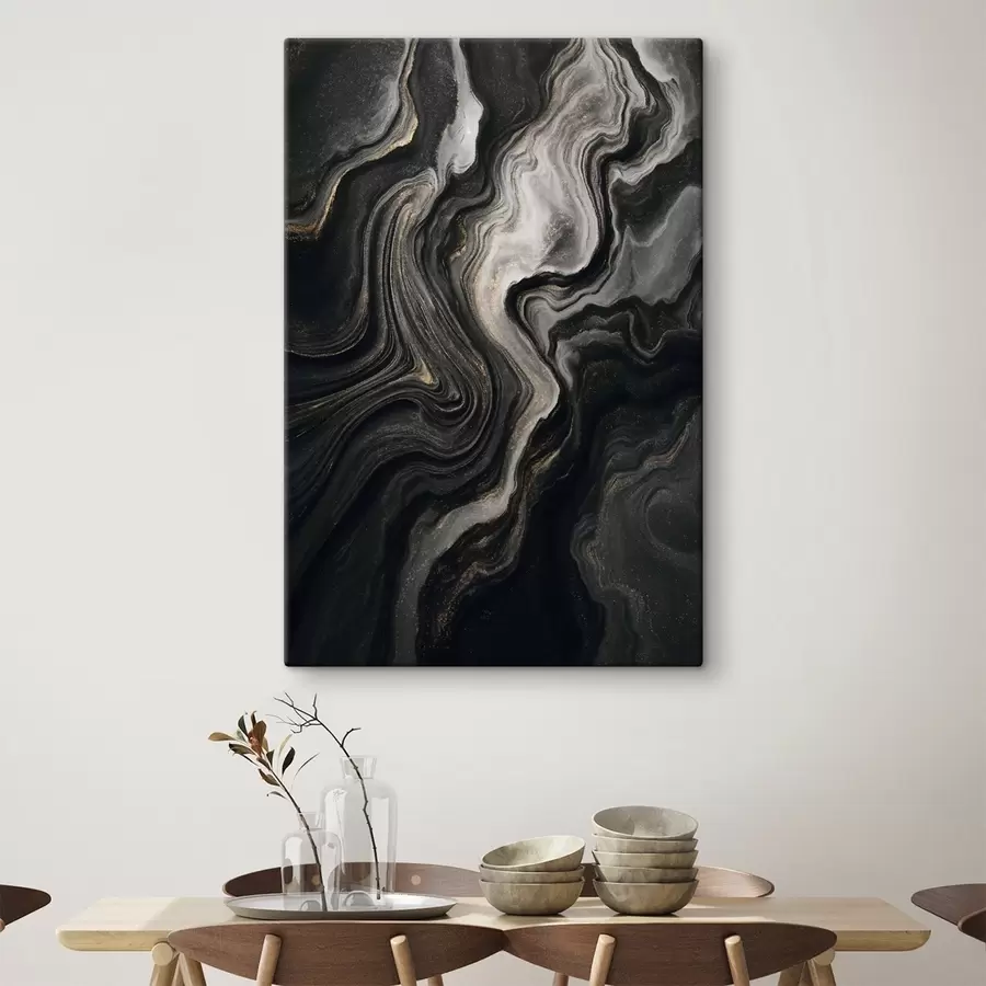 wall murals Black marble with streaks s48482