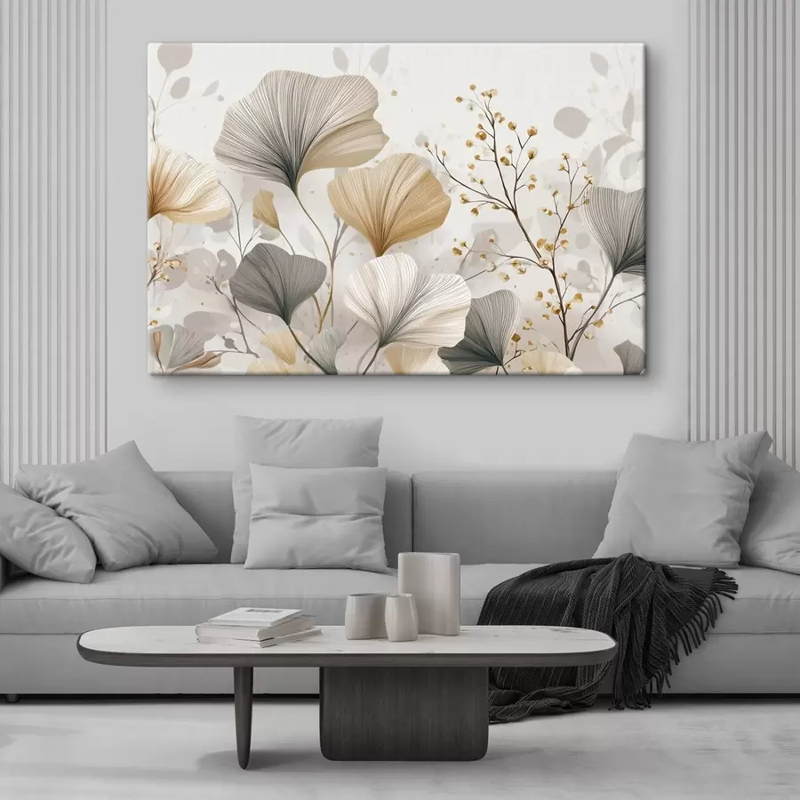 wall murals Delicate ivory flowers s48486
