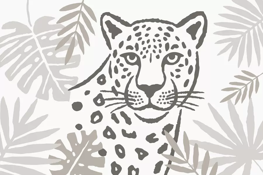 Wall Mural Photo Wallpaper Leopard in the leaves w05396
