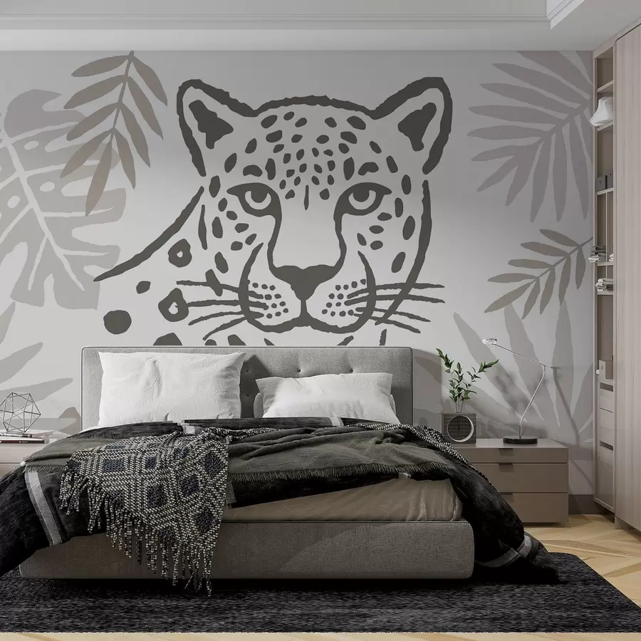 Wall Mural Photo Wallpaper Leopard in the leaves w05396