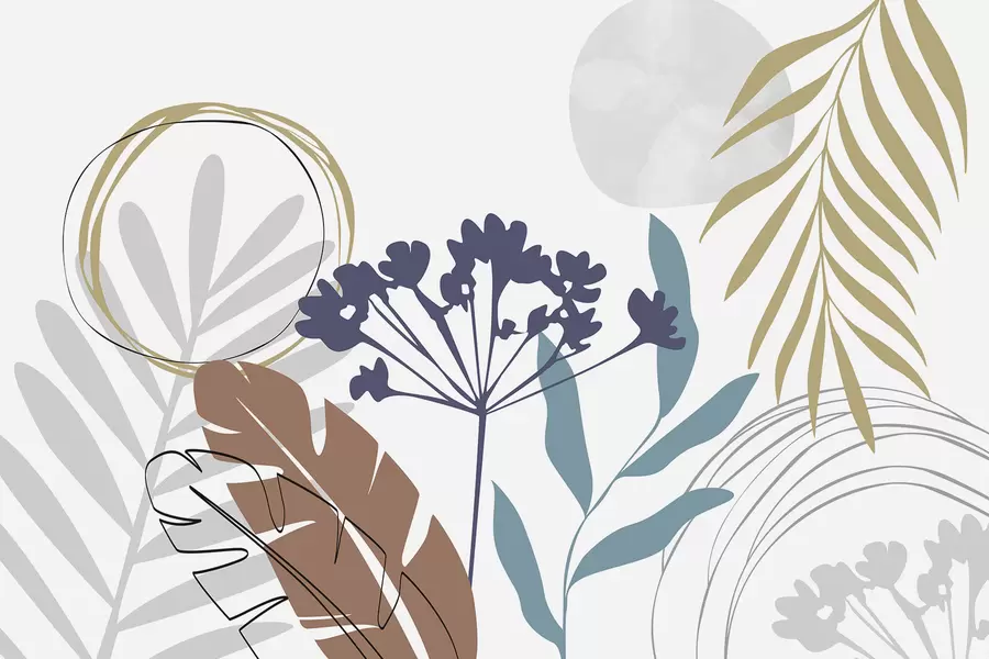 murales Abstracción con plantas w05400