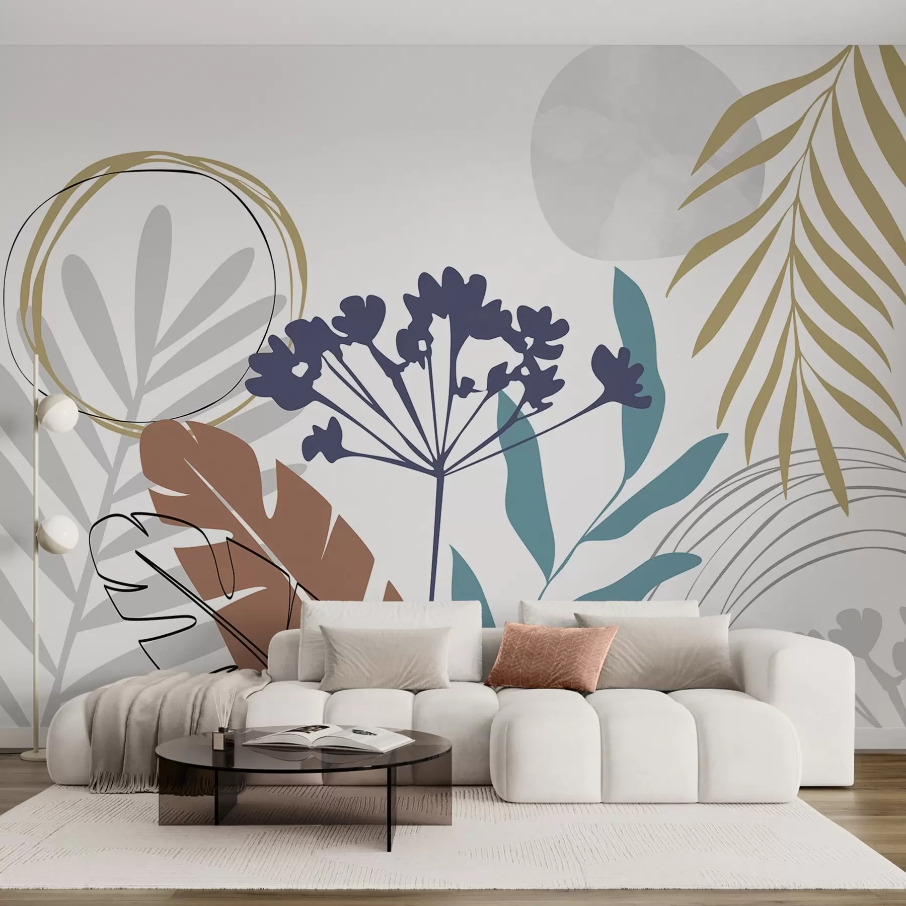 Wall Mural Photo Wallpaper Abstraction with plants w05400