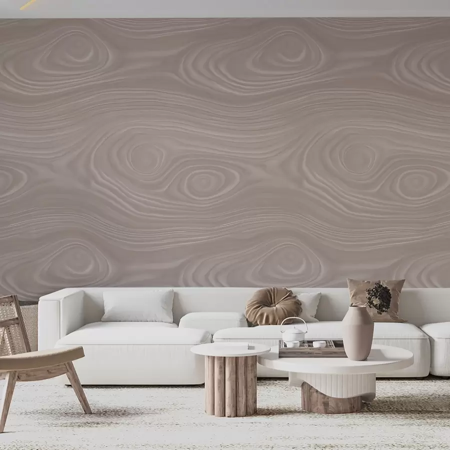 wall murals Abstract beige pattern with smooth lines and imitation of natural wood texture w09681