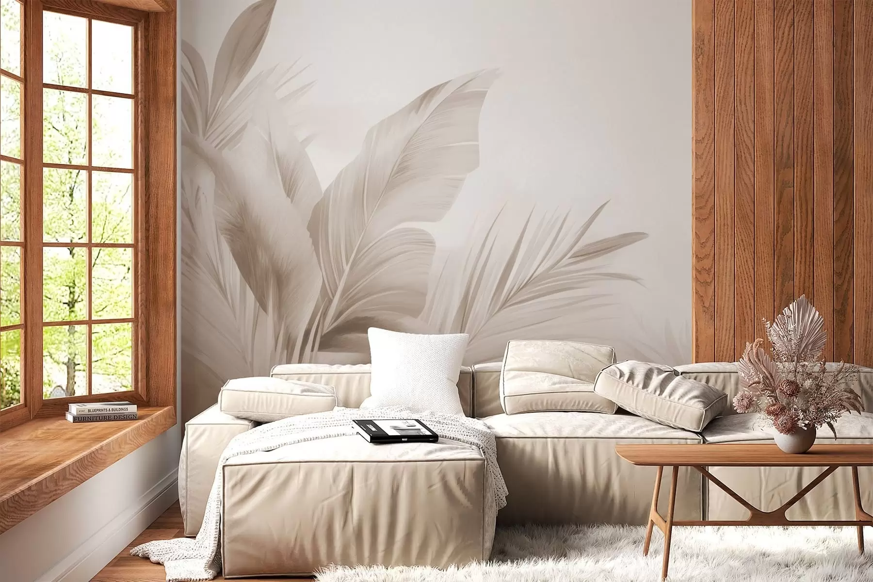 Wall Mural Photo Wallpaper Banana leaves, long leaves w05377