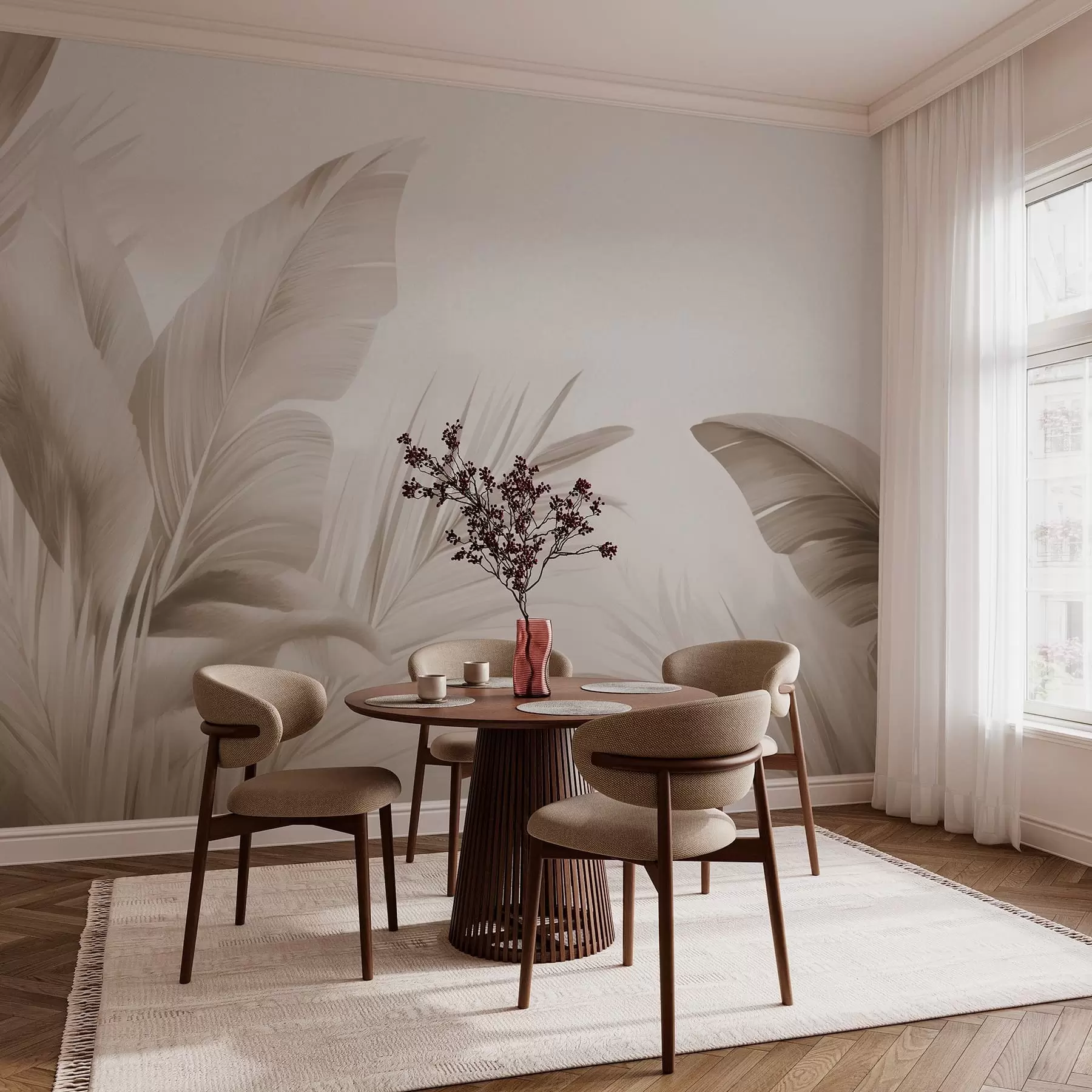 peintures murales Feuilles de bananier, longues feuilles w05377