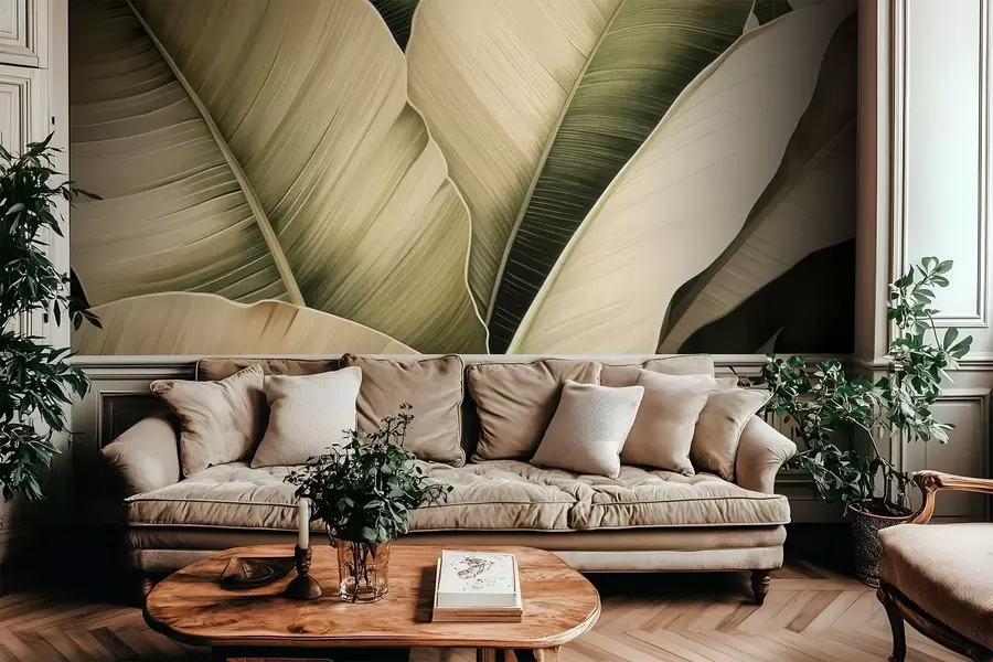 Wall Mural Photo Wallpaper Banana leaves, long leaves w05403