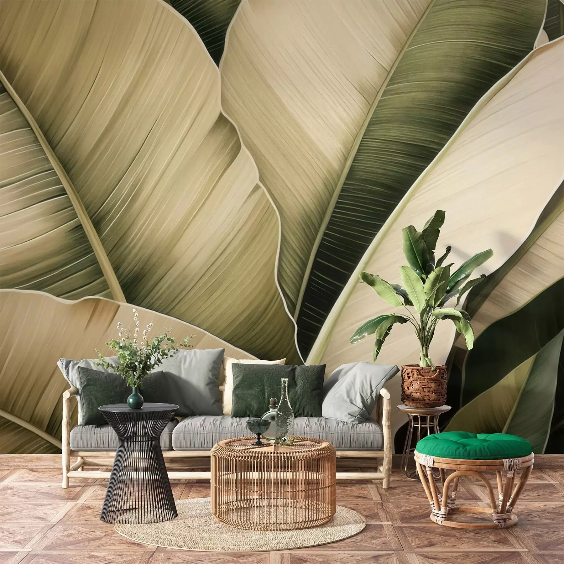 Wall Mural Photo Wallpaper Banana leaves, long leaves w05403