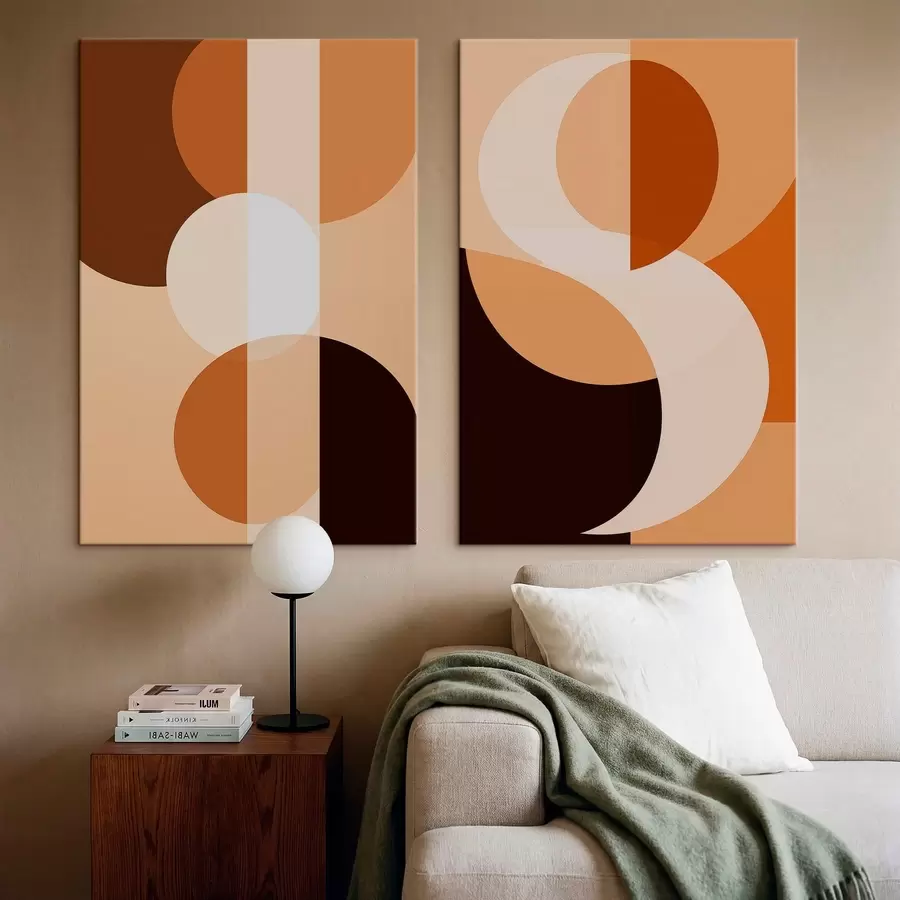murales Formas geométricas abstractas en tonos cálidos m30242