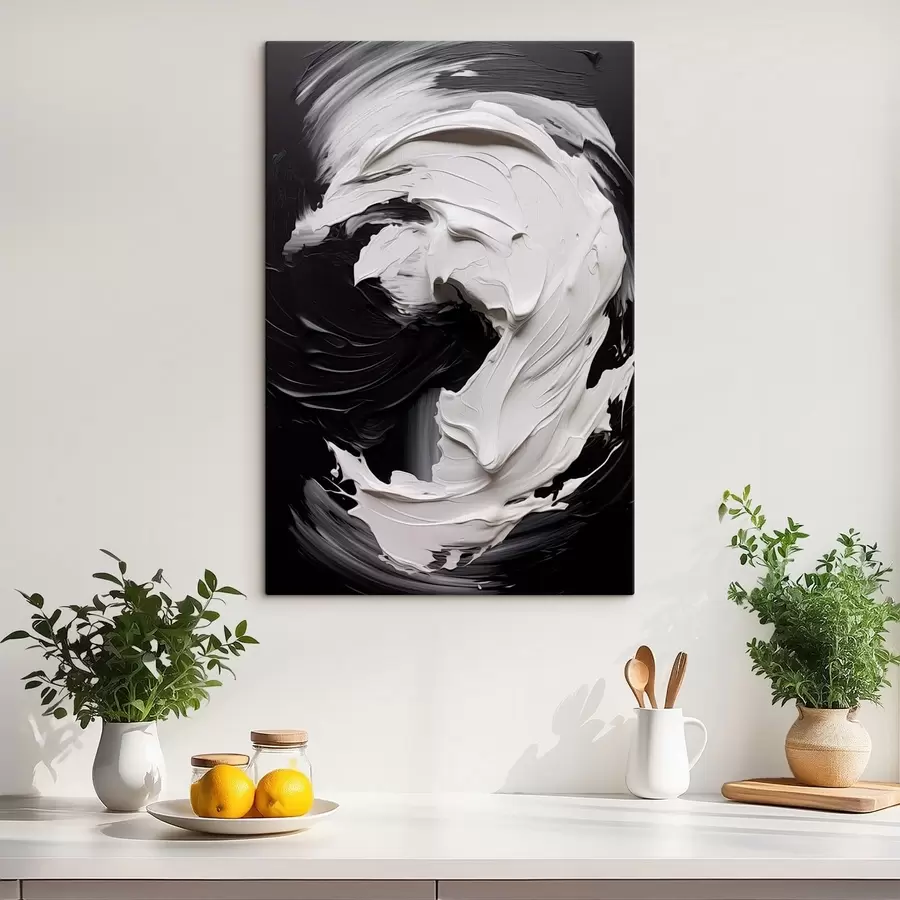 murales Trazos abstractos en blanco y negro con textura s48333