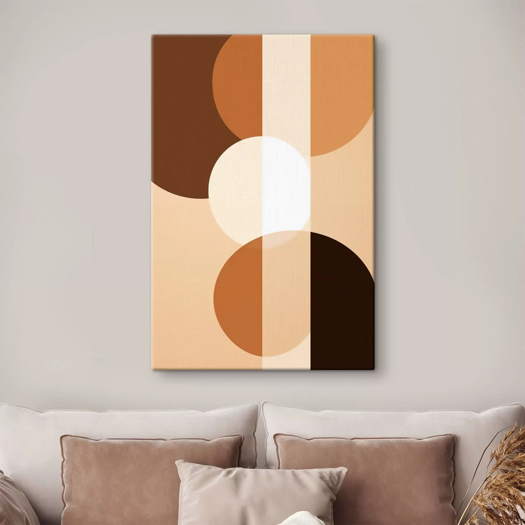 wall murals Geometric circles and shapes in warm tones s48350