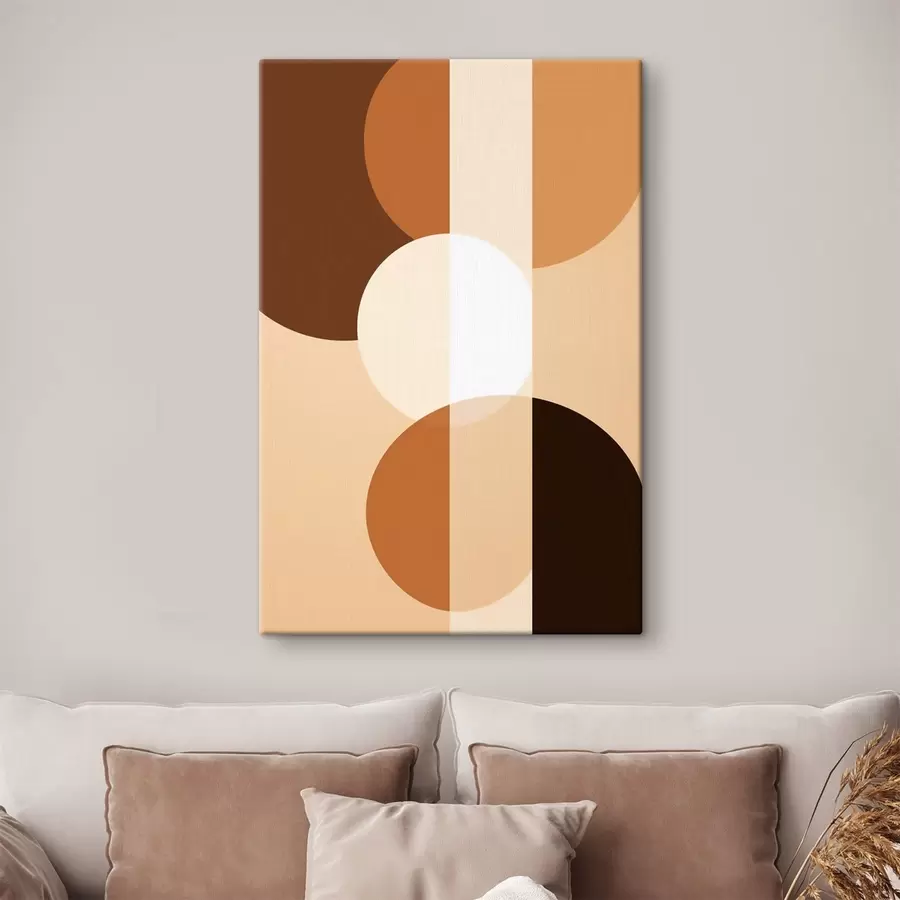 murales Círculos y formas geométricas en tonos cálidos s48350