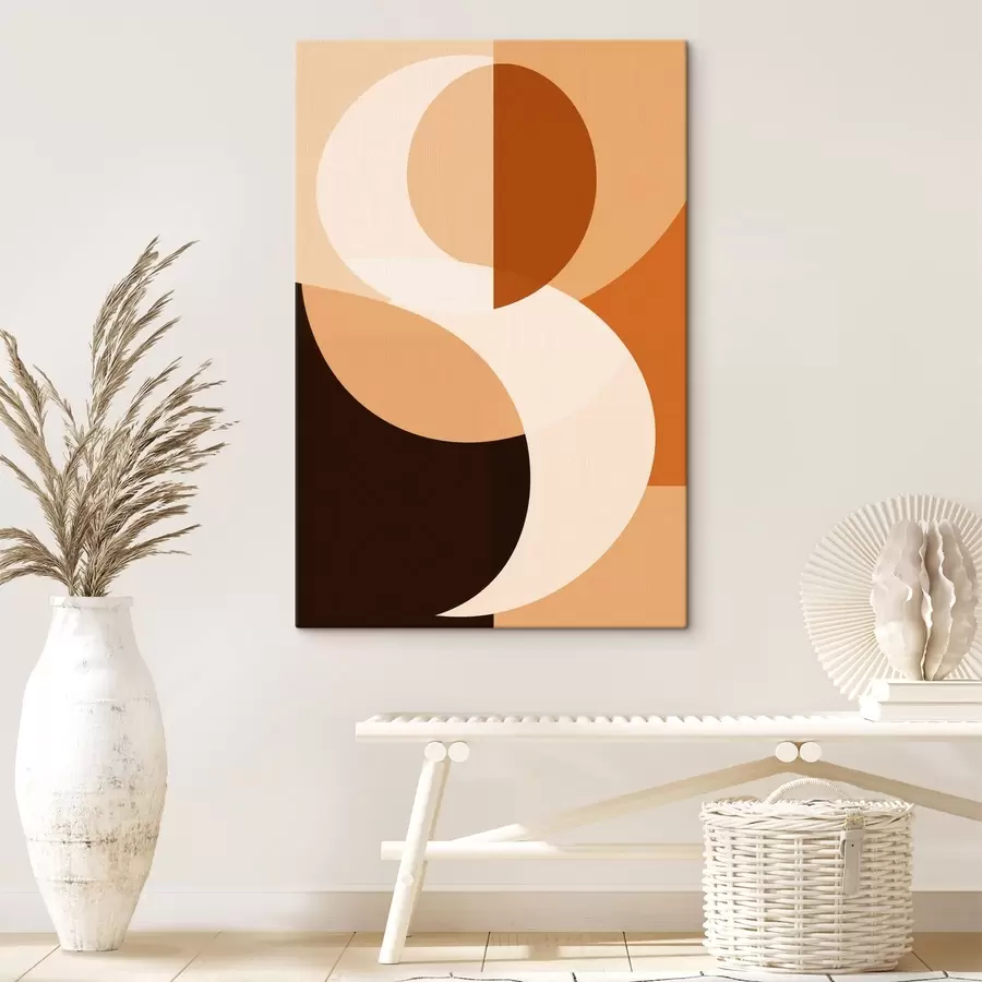 murales Formas geométricas en cálidos tonos beige y marrón s48352