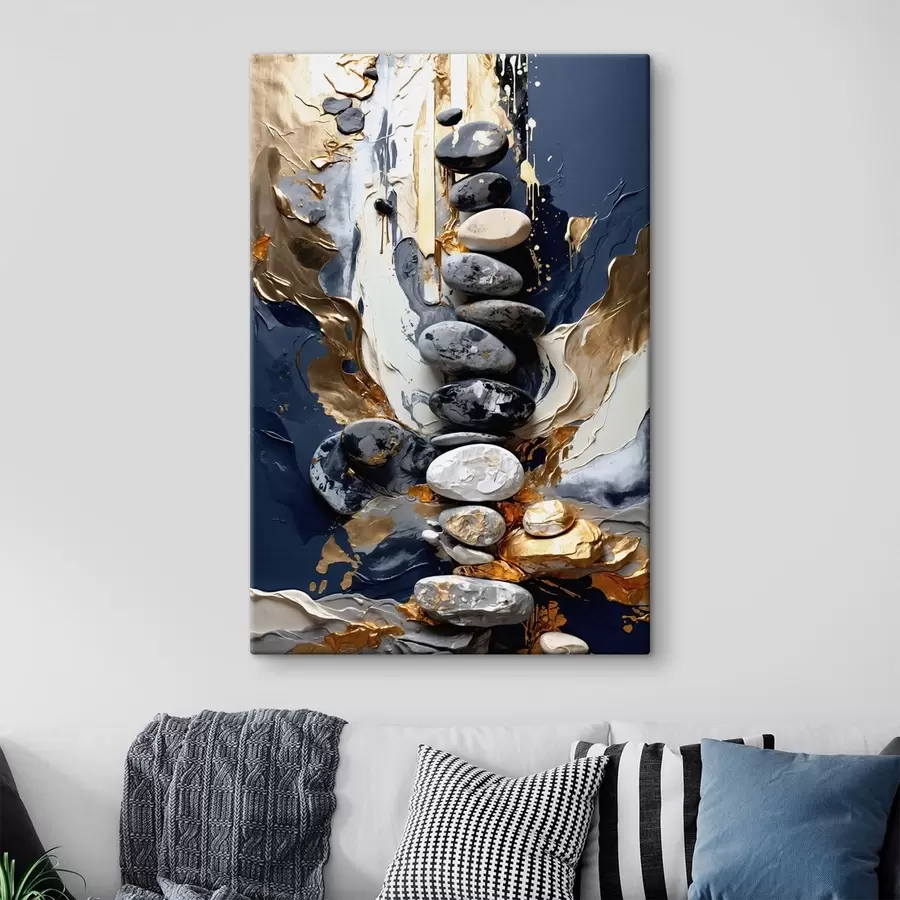 murales Composición abstracta con piedras y trazos texturados s48362