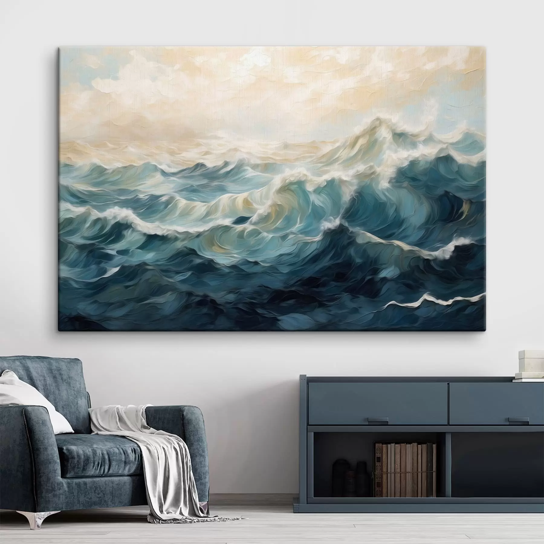 wall murals Ocean waves in painterly style s48490