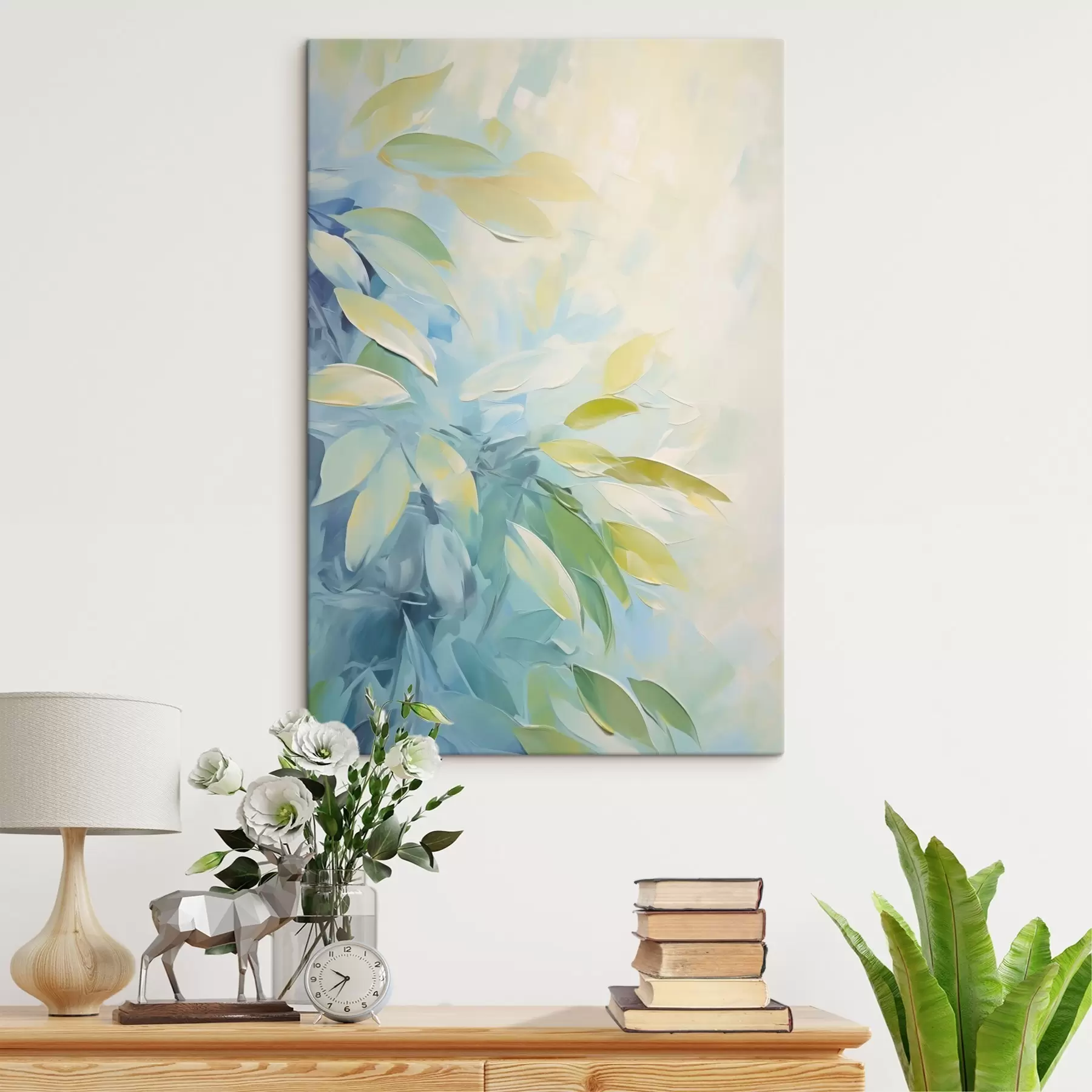 murales Abstracción con plantas: imitación de la pintura s48500