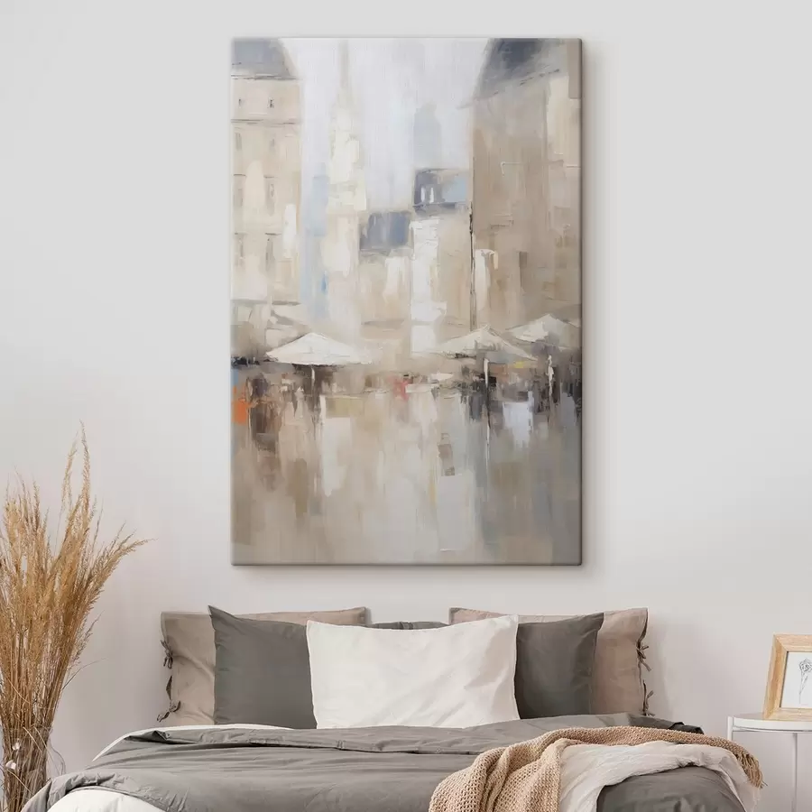 wall murals Abstract cityscape imitation of painting s48501