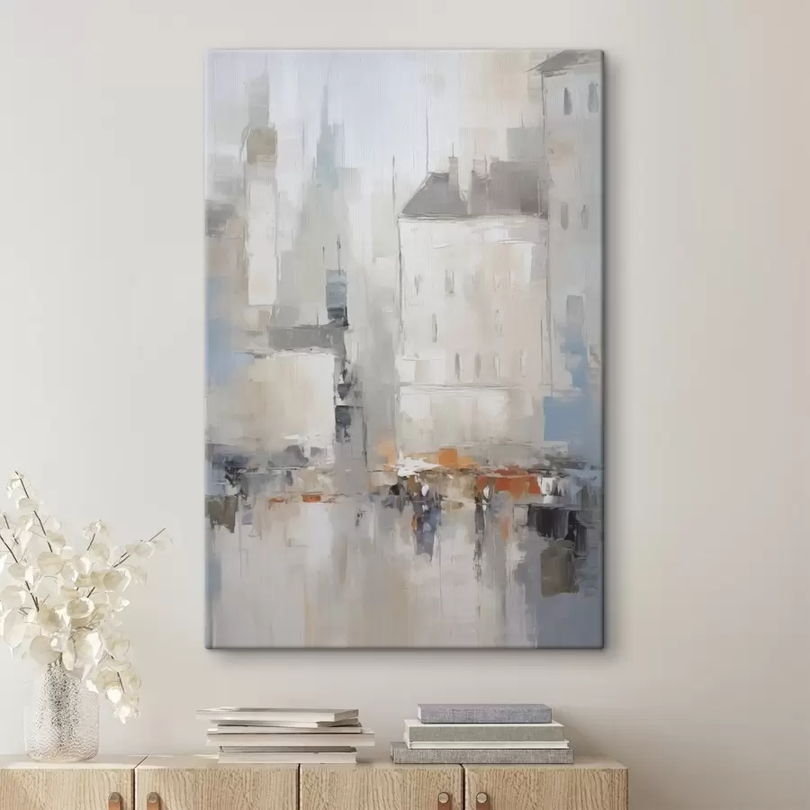 wall murals Abstract cityscape imitation of painting s48502