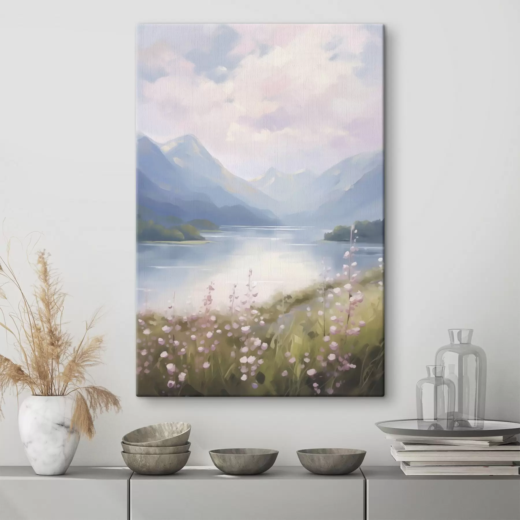 wall murals Mountain lake imitation painting s48504