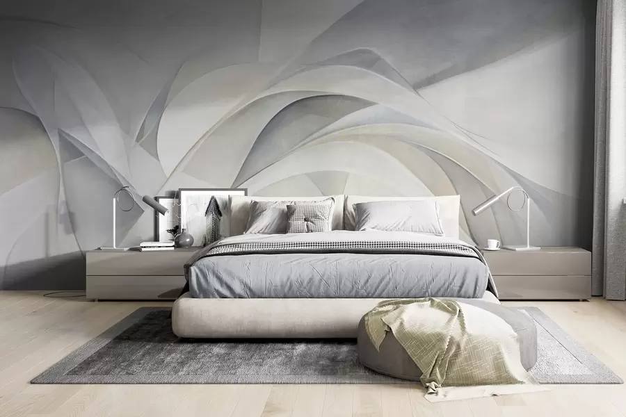 Wall Mural Photo Wallpaper Abstract flowing shapes, textured modern art w09766