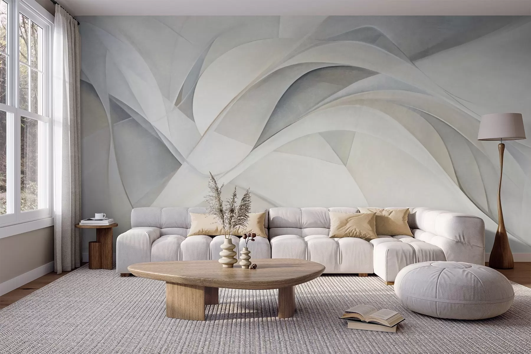 peintures murales Formes abstraites et fluides, art moderne texturé w09766