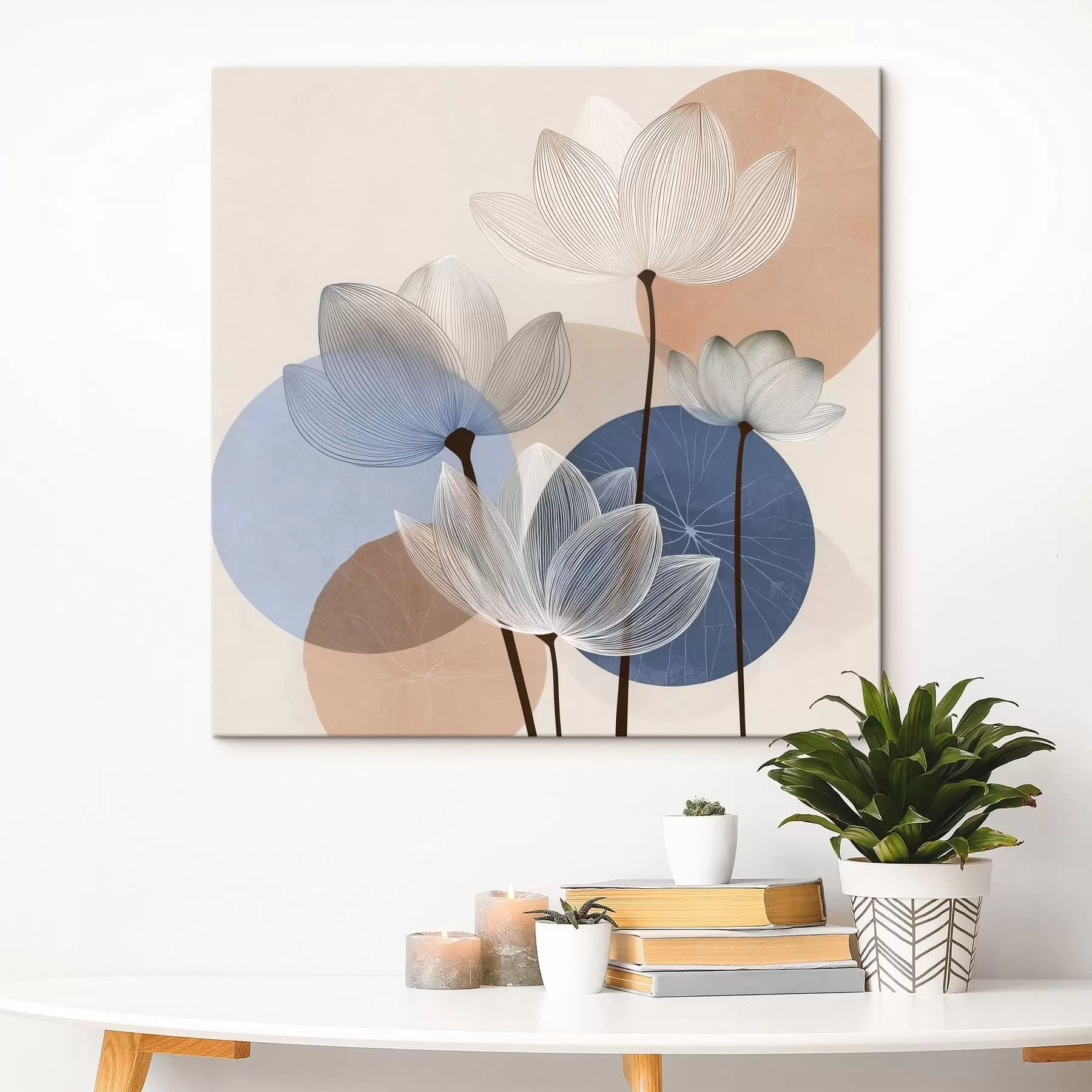 wall murals Abstract lotus with circles s48277