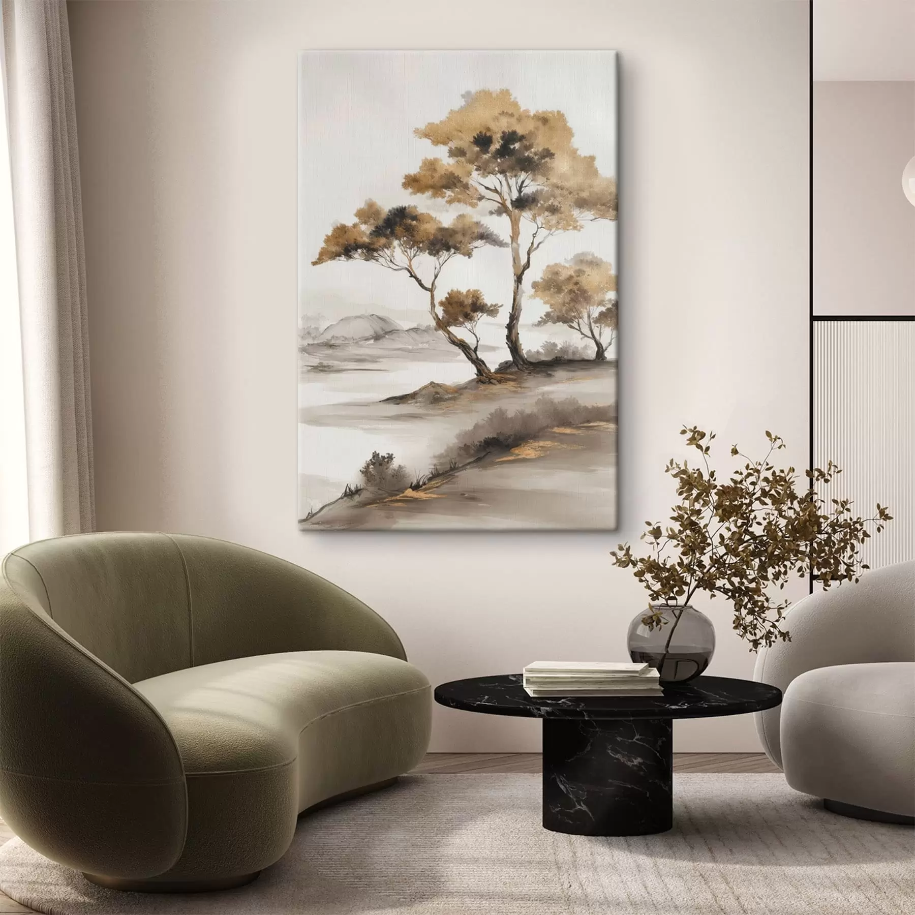 murales Paisaje abstracto con árboles s48512