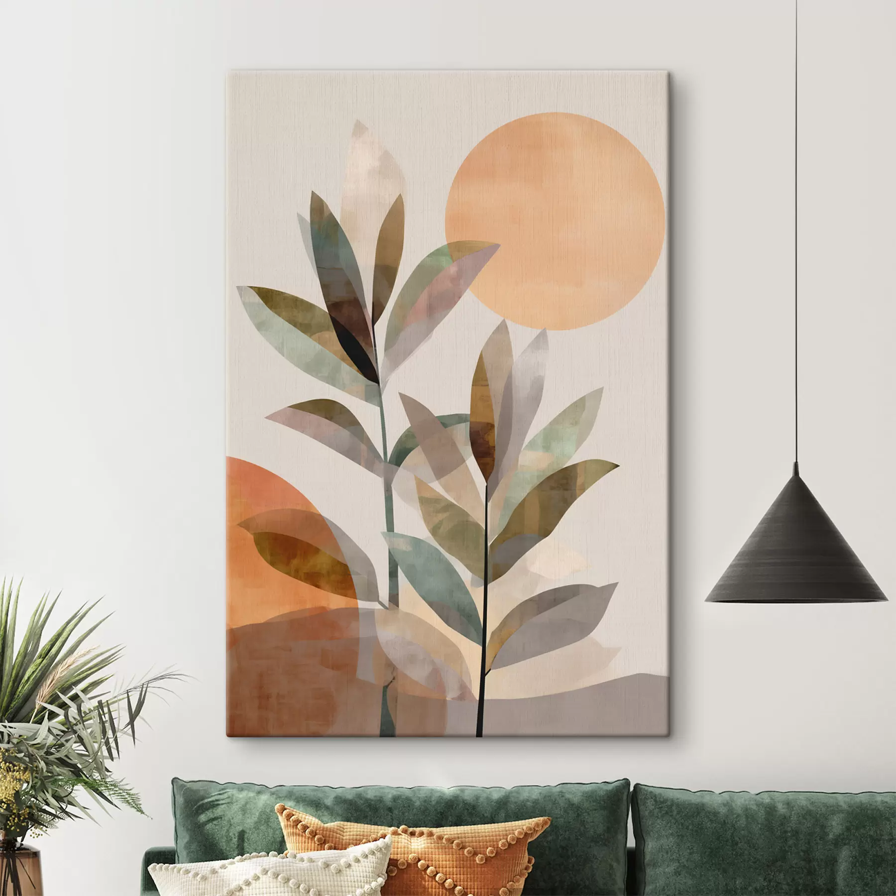 murales Hojas de plantas abstractas s48519
