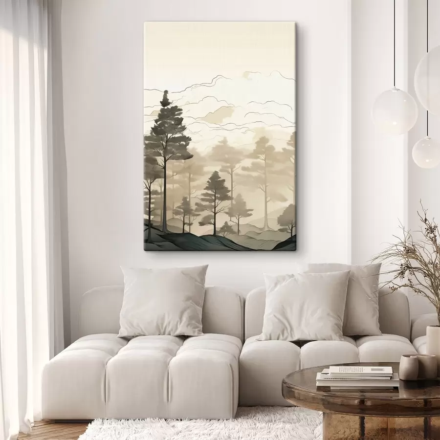 murales Capas de niebla de montaña s48540