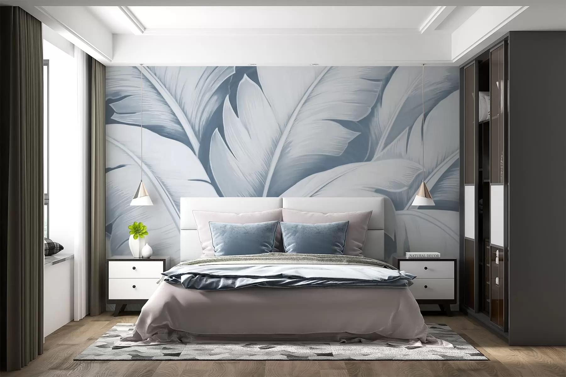 peintures murales Grandes feuilles de bananier w04991v2