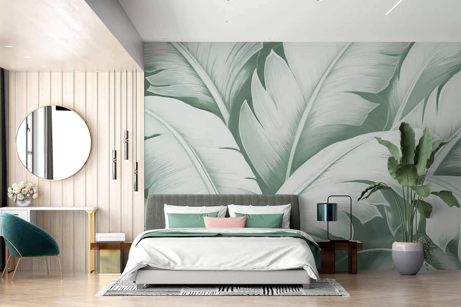 Wall Mural Photo Wallpaper Large banana leaves w04991v3