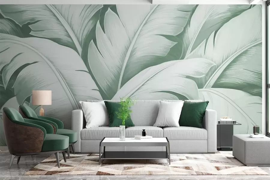 wall murals Large banana leaves w04991v3